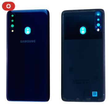 Vitre arrière samsung A20S A207F bleu - S+