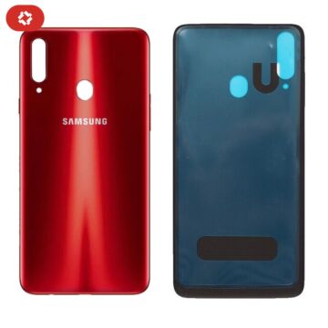 Vitre arrière samsung A20S A207F rouge - S+