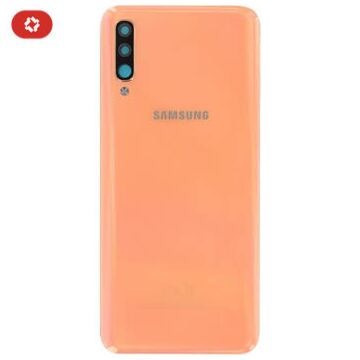 Vitre arrière samsung A50 A505F orange - S+