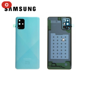 Vitre arrière samsung A71 A715F bleu - S+